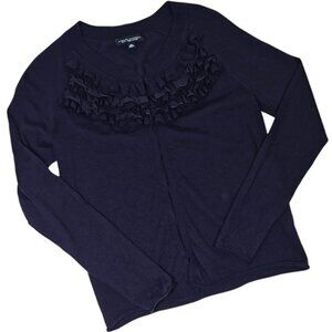 Banana Republic Womens 100%Merino Wool Cardigan M Purple Dark Romantic Victorian